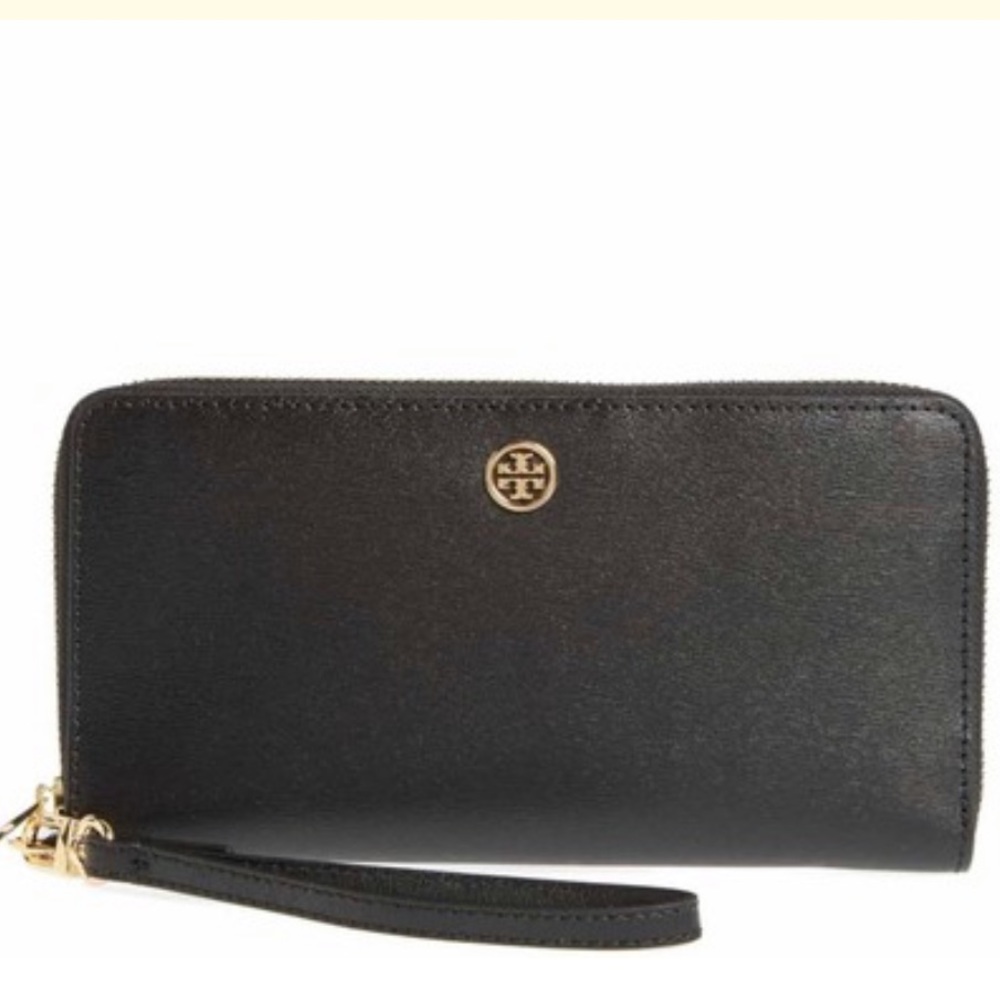 tory burch Parker leather continental black wallet - Picture 2 of 11